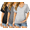 Black/Grey/Stripe, variant on 3 Pack Maternity Shirts V Neck Dolman Sleeve Side Ruched Pregnancy Tops Tunic Blouse