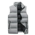 thumbnail image 2 of Miluxas Men's Outerwear Vests Winter Quilted Padded Vest Gilet Stand Collar Warm Cotton Vest Gray 6(M), 2 of 6