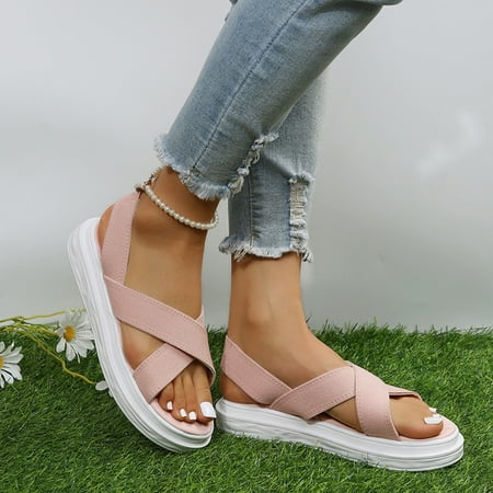 

Vedolay Ladies Sandals Round Toe Low Heel Sandals Fashion Splicing Dress Shoes for Women Beige 7