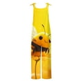 thumbnail image 5 of GSPCLAM Bee Graphic Overalls for Women Wide-Leg Jumpsuits with Pockets for Walk Fall Comfortable Pants Yellow S, 5 of 5