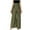 Army Green, variant on Charella Women's Linen Pants High Waisted Wide Leg Tie Front Fashion Loose Fit Trousers Lightweight Pants (L, Green)