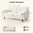 thumbnail image 4 of 64.5"W Chenille Loveseat Sofa Couch with Padded Arms for Living Room, Bedroom, Apartment and Small Space, Beige, 4 of 7