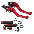 thumbnail image 1 of Zootealy Adjustable Multi-Gear Brake and Clutch Lever Set with Handlebar Grips and Throttle Core Lock - Red, 1 of 6