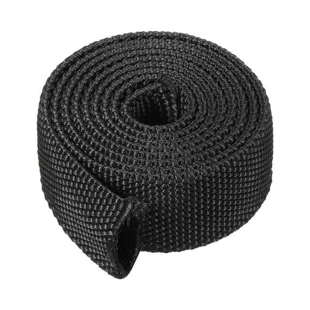 Unique Bargains 1' ID 3.3FT Nylon Protective Hose Sleeve, Cable Cover Sheath Protection, Black