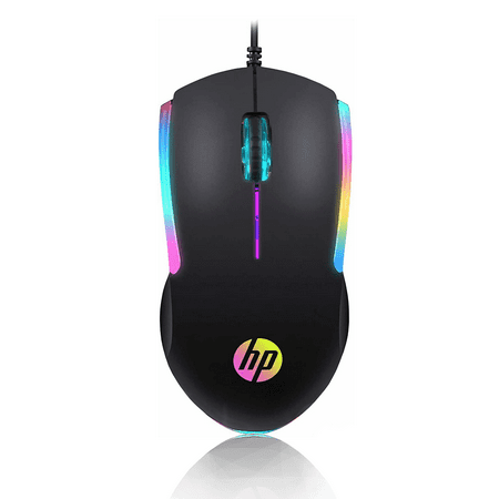 HP Wired RGB Gaming Mouse with Optical Sensor, 3 Buttons, 7 Color LED for Computer Notebook Laptop Office PC Home Gaming Mouse - M160