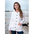 thumbnail image 2 of Irish Merino Wool Lumber Cardigan for Women's Cable Jacket with Buttons and Pockets Made in Ireland, 2 of 5