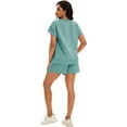 thumbnail image 4 of DARING DIVA Women's Summer 2 Pieces Outfits Short Sleeve Tops Shorts L Green, 4 of 7