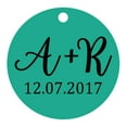 thumbnail image 1 of 100 PCS Round Custom Made Hang Tags Personalized Initial Wedding Favor Gift Paper Tags, 1 of 1