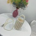 thumbnail image 3 of Bolso de mano con cuentas para mujer, bolso de noche con decoración de perlas y cadena desmontable, 3 of 5