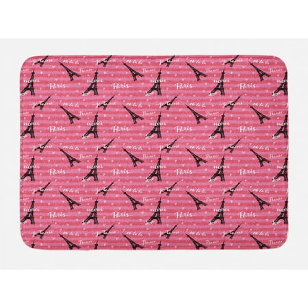 Eiffel Bath Mat Valentines Day Inspired Pattern With France Paris