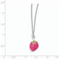 thumbnail image 2 of Beautiful Sterling Silver Rhodium-plated Enamel Strawberry 15.75in Necklace, 2 of 2