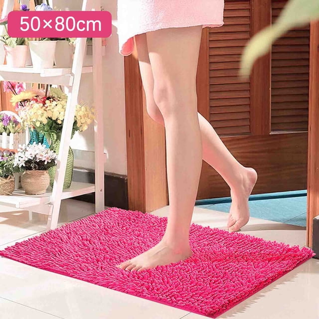 Grande Vente! Aedtie Tapis, Tapis en Polyester, Tapis de Salle de Bain Rose Rouge Absorbant Tapis de Salle de Bain Doux et Confortable Durable Épaissi Lavable en Machine Réutilisable