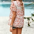 thumbnail image 4 of Blusa de manga corta con cuello redondo informal de primavera y verano con estampado de mujer OAVQHLG3B Store  lin121212, 4 of 4