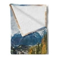 thumbnail image 2 of Landscape Soft Flannel Fleece Throw Blanket, Panoramic Scenery of Snowy Mountains Bavarian Alps National Park Germany, Cozy Plush for Indoor and Outdoor Use, 50" x 70", Multicolor, by Ambesonne, 2 of 5