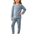 thumbnail image 2 of Bovxnpu Girls Boys Outfits Set Toddler Sleepwear Set Cotton Long Sleeve Top Pants 2 Piece Sleep Set, 2 of 9