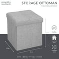 thumbnail image 5 of Simplify Faux Linen Folding Storage Ottoman Cube, Gray, 5 of 8