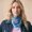 Blue, variant on Watercolor Tropical Leaf Pattern Square Bandana Scarf