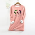 thumbnail image 5 of JIKNTTR Christmas Sweatshirts For Women Winter Warm Long Sleeve Shirt Pullover Top Soft Crewneck Thermal Pullover Lightweight Base Layer Shirts, 5 of 5