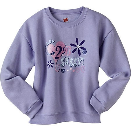 Hanes - Girl's StayClean Crewneck Graphic Sweatshirt