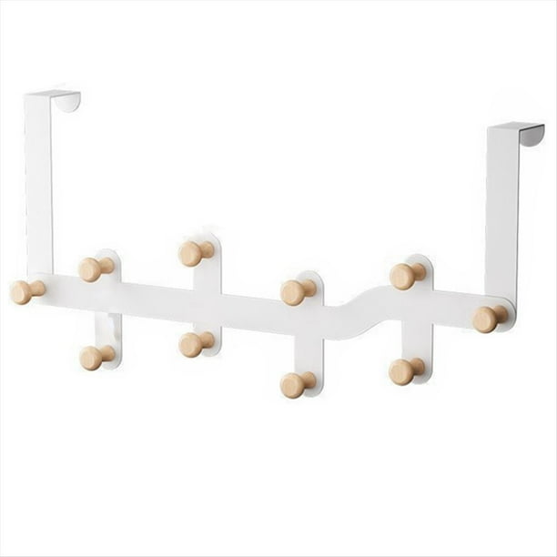 10 de Madera Sobre la Puerta, Organizador de BañO para el Hogar, Estante para Ropa, Perchero para Sombreros, Soporte para Colgar en la Puerta, Negro