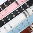 thumbnail image 5 of YooGuoGuo Punk Pu Leather Belt For Women Men Double Row Holes Waist Strap Y2K Designer Male Female Jeans Trouser Decorative Waistband, 5 of 6