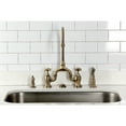 thumbnail image 3 of Kingston Brass KS7793AXBS English Country Bridge Kitchen Faucet with Brass Side Sprayer, Antique Brass, 3 of 8