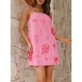 thumbnail image 2 of SUNSIOM Femmes Été Sans Manches Mini Robe Spaghetti Bretelles Dos Nu Graphique Imprimer une Ligne Robe Plage Robe de Soleil, 2 of 8