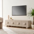 thumbnail image 2 of Media TV Stand Console Table, Brown, Wood, Living Dining Room Kitchen Cafe Bistro Hospitality Restaurant, Modern Contemporary, HB37405, 2 of 10