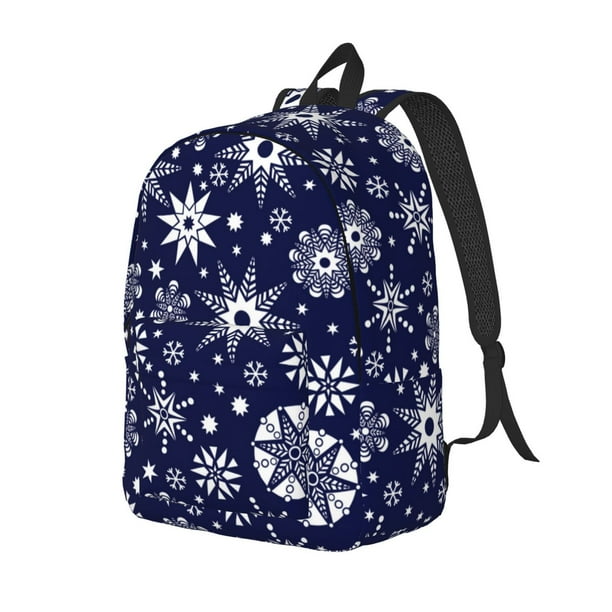 Easygdp Snowflakes2 Mochila de Lona Resistente para Laptop, Compatible con Laptops de 15 a 17 pulgadas, Ideal para Escuela, Trabajo y Viajes-Medium