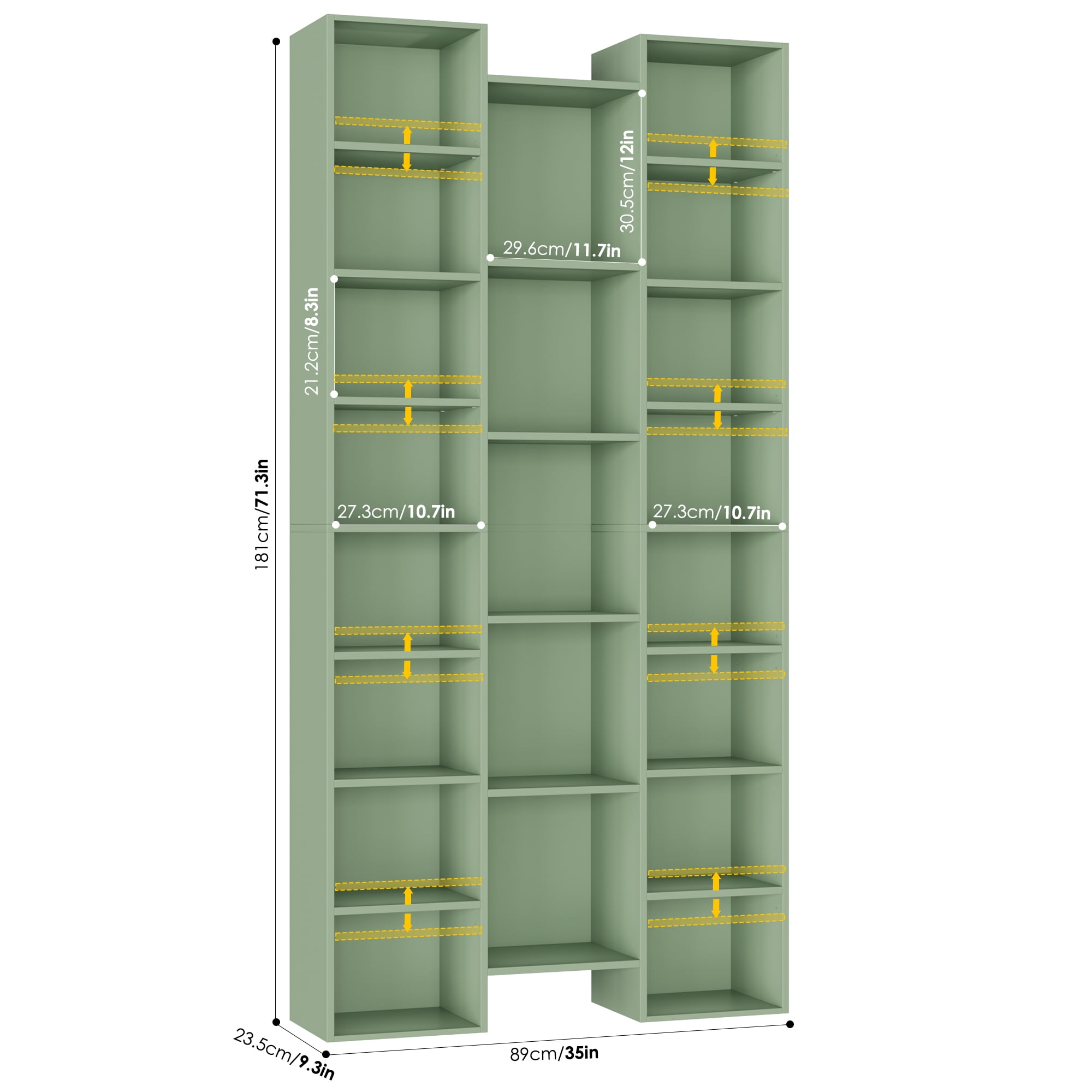 Homfa 21-Cube Bookcase, 71'' Tall Wooden Bookshelves with