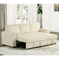 thumbnail image 3 of Furniture of America Liven Right Hand Facing Corduroy Indoor Pull-out Sleeper Sectional, Beige, 3 of 5