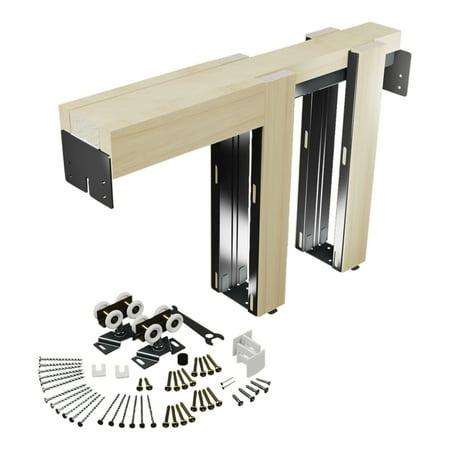 Pocket Door Kit, Commercial Grade, Steel Reinforced Stain Grade Wood Framing, For 24 in. to 36 in. x 6 ft.-8 in. Doors