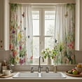 thumbnail image 2 of Bohemian floral kitchen curtains spring flowers short bathroom curtains watercolor plants 2 panel curtains cafe women bedroom curtains layered curtains 28x40 inches, 2 of 3