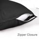 thumbnail image 4 of Fundas de Almohada de Bolsillo de Satén Sedoso con Cremallera de Cuerpo Largo para Cabello y Piel Negro 21 x48, 4 of 6