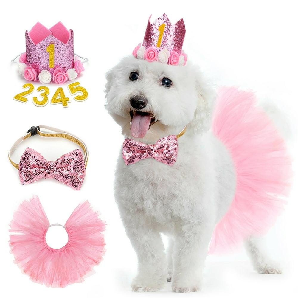 Legendog 3PCS Pet Dog Cat Birthday Party Costume Set Pet Birthday Hats