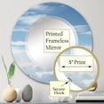 thumbnail image 3 of Designart "White Sky Pure gracefulness IV" Landscapes Round Wall Mirror - Traditional Oval Printed Decorative Oversized Mirror - Multiple Color Options, 3 of 4