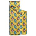 thumbnail image 2 of Robot and Gears Yellow Pattern Teens Toddler Nap Mat with Pillow, Sleeping Mat Bag for Preschool Daycare 60"x20", 2 of 6