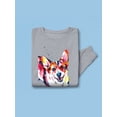 thumbnail image 3 of Pastell Colorful Corgi Smiling Sweatshirt Women -Weekday Best Designs, Female Small, 3 of 4