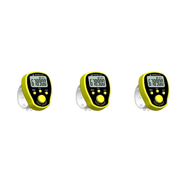 Contador de filas Monstrate Digital electrónico LCD con luz LED Amarillo