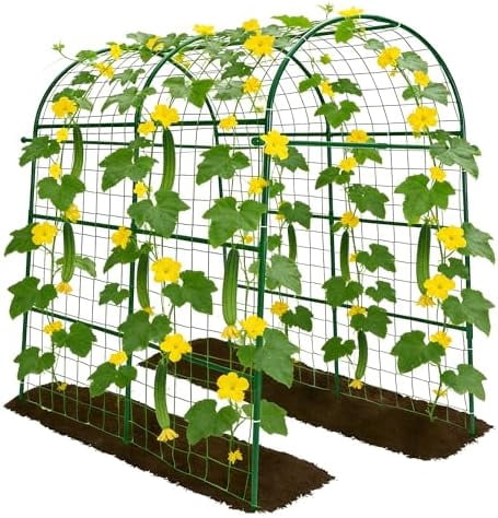 Garden Arch Trellis for Climbing Plants Outdoor - 83" H*71" W*43" L Large Rustproof Garden Trellis, Heavy Duty Grape Trellis, Tunnel Trellis for Melons, Pumpkins, Cucumbers, Peas(Green)