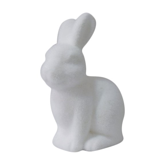 Easter Bunny, Easter Decorations, Easter Flocked Bunnies Figurine, Easter Spring Decoration Rabbit Set, Spring Tables Bunnies Decoration, Easter Decorating Bunnies for Home Office Party Supplies