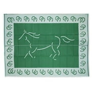 Patio Mats 085 9' x 12' Running Horse Green Reversible Patio Mat