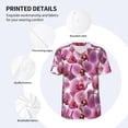 thumbnail image 3 of Hirioo Orchids Flowers for Men's Baseball T-shirt Shirts Short Sleeve Casual Summer Button Stretch T Shirts,Size S-4XL-3X-Large, 3 of 7