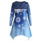 thumbnail image 2 of Talla grande Navidad Copo de nieve Imprimir Handkerchief T Shirt Rosegal Mangas largas de talla grande, 2 of 5