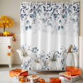 thumbnail image 3 of Shower Curtain 72"W x 78"L Autumn Thanksgiving White Pumpkins Leaves Fabric Shower Curtains Set with Hooks Water Repellent Bathroom Curtains Machine Washable Bathroom Accessories, 3 of 6