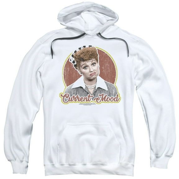 I Love Lucy Current Mood Adult Pullover Hoodie Sweatshirt White