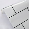 thumbnail image 3 of Dundee Deco's Tiles White Industrial Peel and Stick Self Adhesive Removable Shelf Liner, Roll 10 ft. X 24 in, 20 sq.ft., 3 of 4