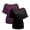 Deep Purple/Black, variant on Women's 2-Pack Black Short Dolman Sleeve Tops, Casual Boat Neck Tees