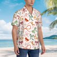 thumbnail image 3 of Balery Colorful Bow Knots Camisas hawaianas de manga corta para hombre, camisas playeras de corte holgado, camisas de vacaciones con botones,Medium, 3 of 7