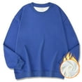 thumbnail image 3 of BXINGOHAI Sherpa Lined Sweatshirts for Men Fleece Crewneck Sweatshirt Pullover Warm Shirts for Winter Today Sales Blue,M, 3 of 6